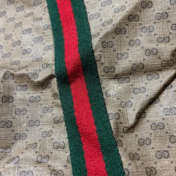 Authentic Women Gucci Micro GG Neutral Beige Web Canvas Leather Micro Duffle Bag - Picture 14 of 16